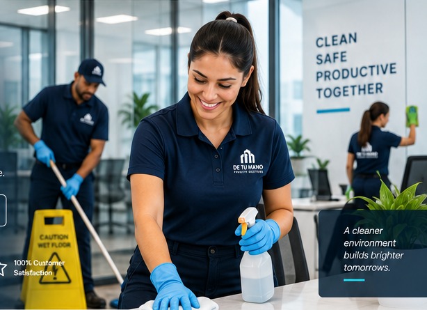 Professional commercial cleaning team